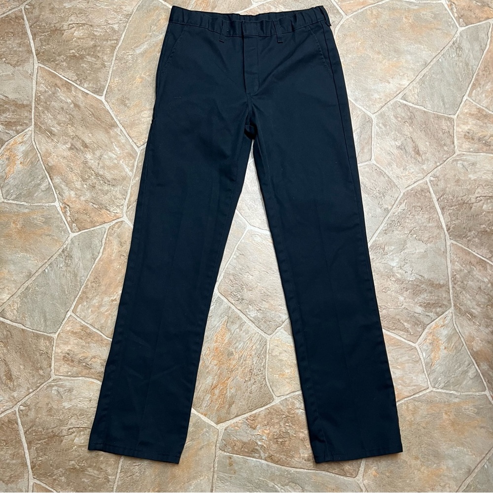 Dickies Boys Black Chino Pants Size 18 29x30 Straight Leg - Elastic Adjustable